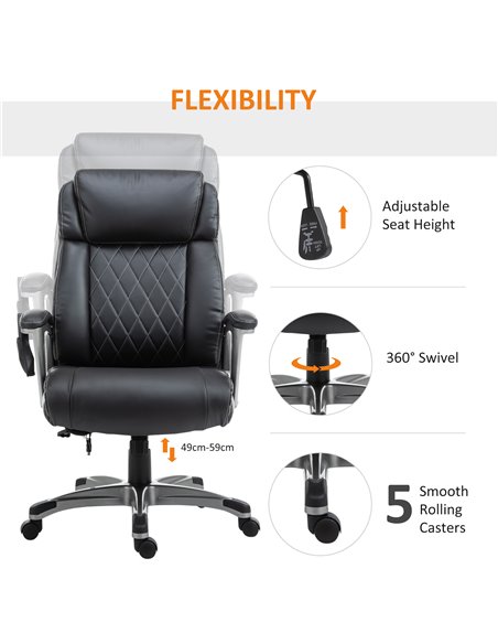 Vinsetto Massage Office Chair High Back with Armrest 6-Point Vibration Executive Chair with Adjustable Height Black - pic 27524 | FastDaddyshop