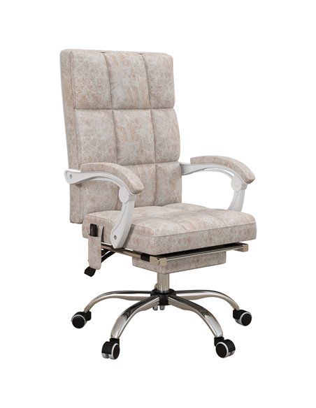 Vinsetto Executive Vibration Massage Office Chair, Microfibre Computer Chair with Armrest, 135° Reclining Back, Beige - pic 27528 | FastDaddyshop