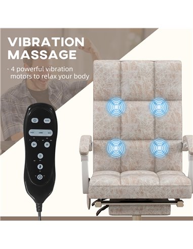 Vinsetto Executive Vibration Massage Computer Office Chair, Beige 921-668V70BG