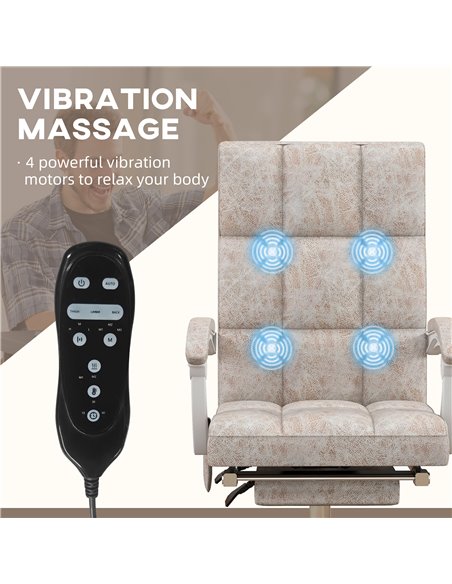 Vinsetto Executive Vibration Massage Computer Office Chair, Beige 921-668V70BG - pic 27531 | FastDaddyshop