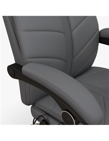 Vinsetto Vibration Massage Office Chair with Heat, PU Leather Computer Chair with Footrest, Armrest, Reclining Back, Grey