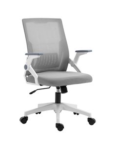 Vinsetto Mesh Office Chair, Desk Chair with Lumbar Support, Flip-up Armrest, Swivel Wheels, Adjustable Height, Grey