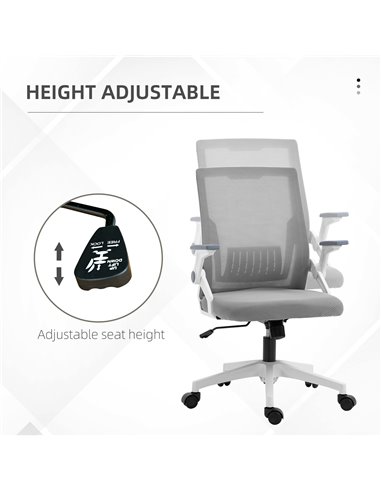 Vinsetto Mesh Office Chair with Lumbar Support, Grey 921-670V70GY