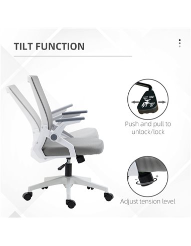 Vinsetto Mesh Office Chair with Lumbar Support, Grey 921-670V70GY