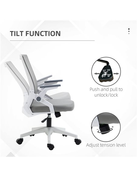 Vinsetto Mesh Office Chair with Lumbar Support, Grey 921-670V70GY - pic 27559 | FastDaddyshop
