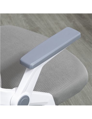 Vinsetto Mesh Office Chair, Desk Chair with Lumbar Support, Flip-up Armrest, Swivel Wheels, Adjustable Height, Grey