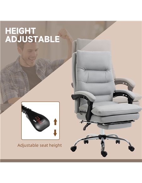Vinsetto Vibration Massage Microfibre Reclining Office Chair, Grey 921-674V70GY - pic 27568 | FastDaddyshop