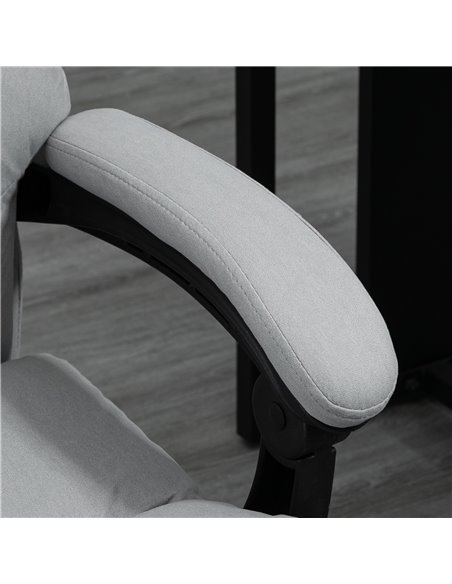 Vinsetto Vibration Massage Microfibre Reclining Office Chair with Heat, Footrest, Armrest, Double-tier Padding, Grey - pic 27572 | FastDaddyshop