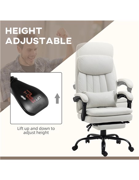 Vinsetto Vibration Massage Reclining Office Chair, Cream White 921-675V70CW - pic 27604 | FastDaddyshop
