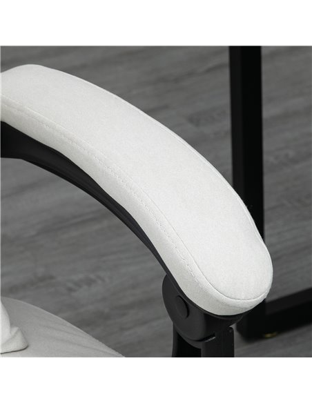 Vinsetto Vibration Massage Reclining Office Chair with Heat, Microfibre, Footrest, Lumbar Support Pillow, Armrest, Cream White - pic 27608 | FastDaddyshop