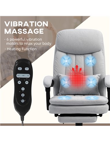 Vinsetto Vibration Massage Reclining Office Chair, Grey 921-675V70GY