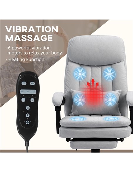 Vinsetto Vibration Massage Reclining Office Chair, Grey 921-675V70GY - pic 27612 | FastDaddyshop