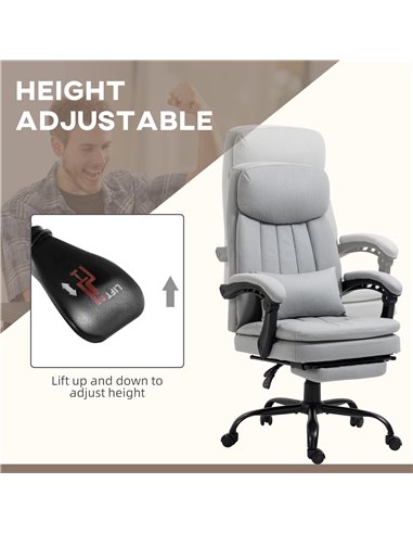 Vinsetto Vibration Massage Reclining Office Chair, Grey 921-675V70GY
