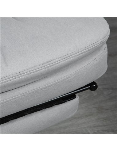 Vinsetto Vibration Massage Reclining Office Chair with Heat, Microfibre, Footrest, Lumbar Support Pillow, Armrest, Grey