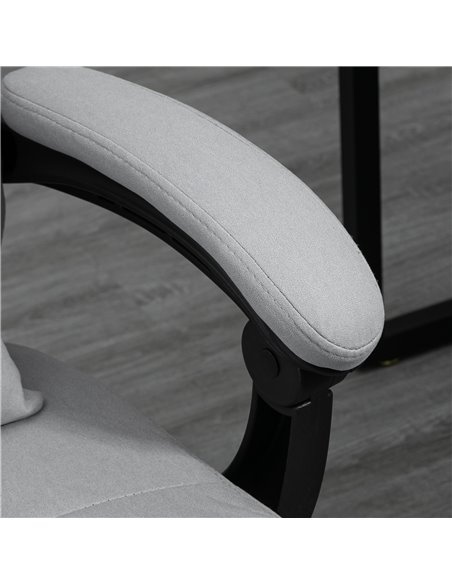 Vinsetto Vibration Massage Reclining Office Chair with Heat, Microfibre, Footrest, Lumbar Support Pillow, Armrest, Grey - pic 27617 | FastDaddyshop