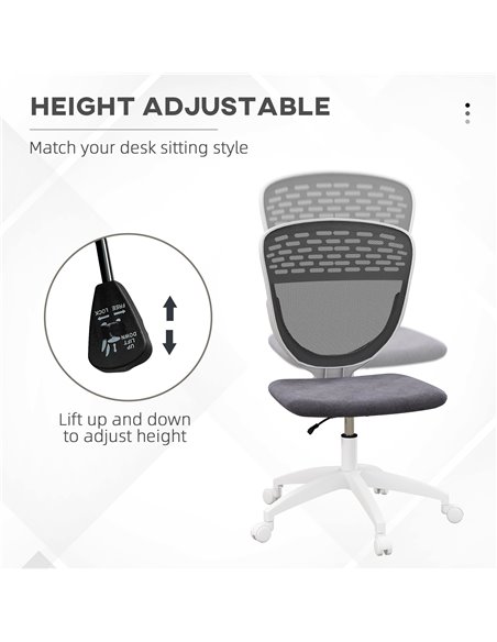 Vinsetto Armless Mesh Office Desk Chair, Grey 921-686V70GY - pic 27630 | FastDaddyshop
