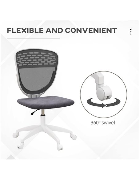 Vinsetto Armless Mesh Office Desk Chair, Grey 921-686V70GY - pic 27631 | FastDaddyshop