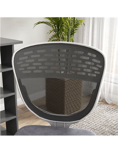 Vinsetto Armless Desk Chair, Mesh Office Chair, Height Adjustable with Swivel Wheels, Grey