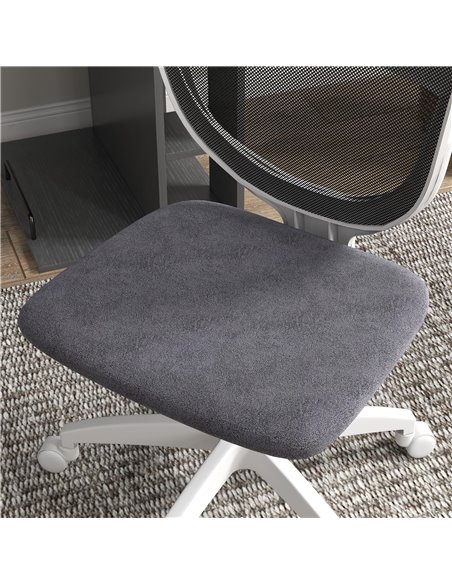 Vinsetto Armless Desk Chair, Mesh Office Chair, Height Adjustable with Swivel Wheels, Grey - pic 27634 | FastDaddyshop