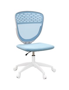 Vinsetto Armless Desk Chair, Mesh Office Chair, Height Adjustable with Swivel Wheels, Blue