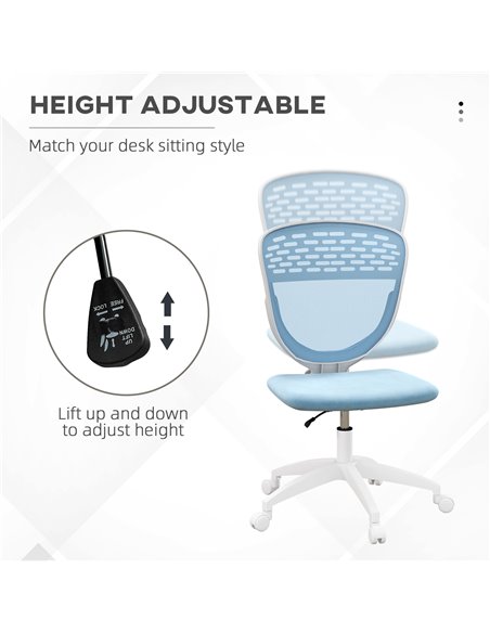 Vinsetto Armless Mesh Office Desk Chair, Blue 921-686V70GY - pic 27639 | FastDaddyshop