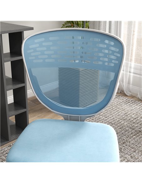 Vinsetto Armless Desk Chair, Mesh Office Chair, Height Adjustable with Swivel Wheels, Blue - pic 27642 | FastDaddyshop