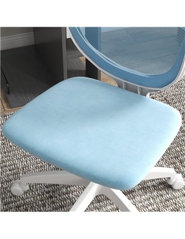Vinsetto Armless Desk Chair, Mesh Office Chair, Height Adjustable with Swivel Wheels, Blue