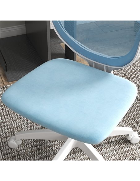 Vinsetto Armless Desk Chair, Mesh Office Chair, Height Adjustable with Swivel Wheels, Blue - pic 27643 | FastDaddyshop