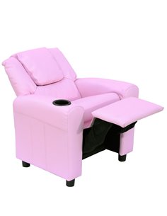 HOMCOM Children Recliner Armchair with Cup Holder, Pink