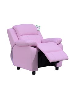 HOMCOM Kids Children Recliner Lounger Armchair with Storage Space on Arms, Pink