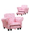 HOMCOM Kids Children Armchair Mini Sofa with Footrest, Anti-Slip Legs, High Back, Arms, Pink