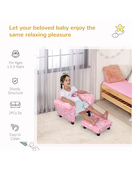 HOMCOM Kids Children Armchair Mini Sofa, Pink 310-033V70PK - pic 27685 | FastDaddyshop