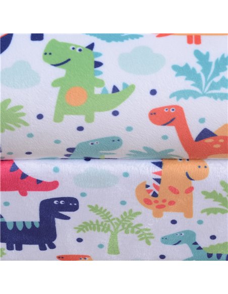 HOMCOM Children Armchair Kids Sofa Tub Chair Seat Cartoon Dinosaur Pattern Bedroom Flannel Wooden Frame Non-slip Playroom Seater - pic 27698 | FastDaddyshop