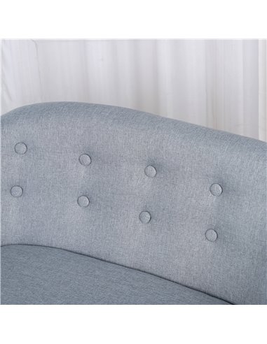 HOMCOM 2 Seater Toddler Chair Kids Mini Sofa Children Armchair Seating Chair Bedroom Playroom Furniture Wood Frame Grey