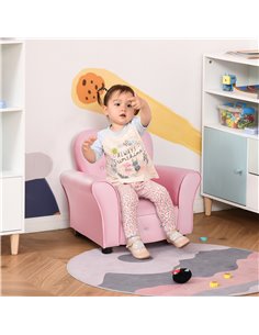 HOMCOM Kids Toddler Chair Sofa Children Armchair Seating Relax Playroom Seater Girl Princess Pink 2