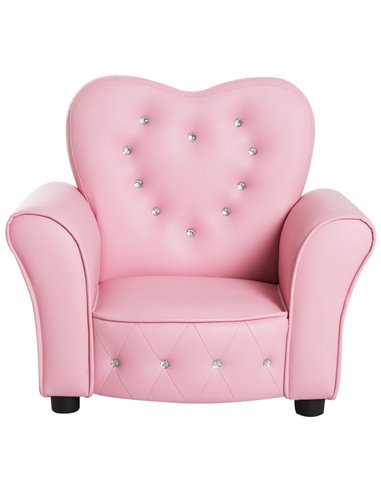 HOMCOM Kids Toddler Chair Sofa Children Armchair Seating Relax Playroom Seater Girl Princess Pink