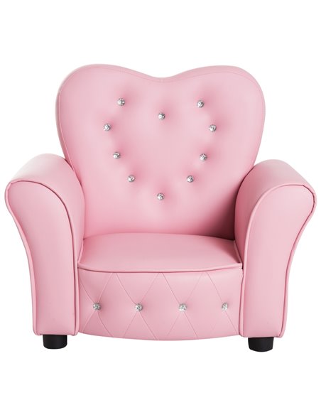 HOMCOM Kids Toddler Chair Sofa Children Armchair Seating Relax Playroom Seater Girl Princess Pink - pic 27752 | FastDaddyshop