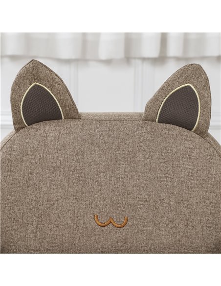 HOMCOM Kids Sofa Toddler Chair Children Armchair for Preschool Bedroom Playroom with Ear Modeling Wood Brown - pic 27770 | FastDaddyshop