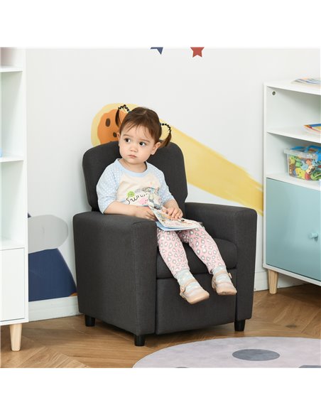 HOMCOM 2 in 1 design Kids Sofa Armchair with Footrest for Children Playroom Bedroom Living Room, 55 x 50 x 67cm, Grey - pic 27772 | FastDaddyshop