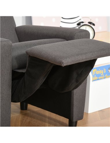 HOMCOM 2 in 1 design Kids Sofa Armchair with Footrest for Children Playroom Bedroom Living Room, 55 x 50 x 67cm, Grey