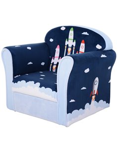 HOMCOM Children Chair Armchair Single Sofa,  50 x 39 x 44cm, for 18M+, Blue