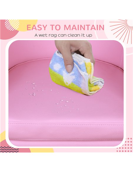 HOMCOM Kids Toddler Sofa Children's Armchair Footstool with Thick Padding, Anti-skid Foot Pads, 30 x 28 x 21cm, Pink - pic 27794 | FastDaddyshop
