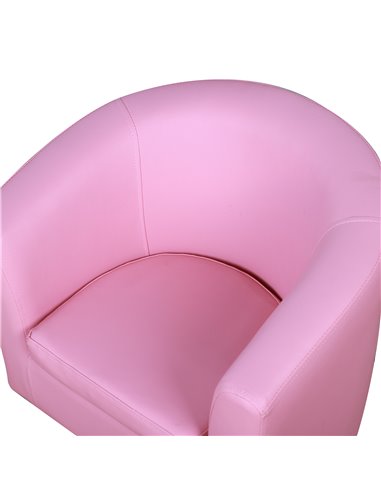 HOMCOM Kids Toddler Sofa Children's Armchair Footstool with Thick Padding, Anti-skid Foot Pads, 30 x 28 x 21cm, Pink