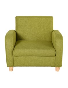 HOMCOM Children Armchair Mini Sofa Wood Frame Anti-Slip Legs High Back, Green