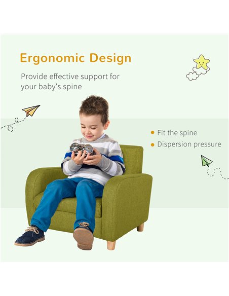 HOMCOM Kids Children's Armchair Mini Sofa, Green 310-043V70GN - pic 27802 | FastDaddyshop