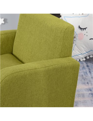 HOMCOM Children Armchair Mini Sofa Wood Frame Anti-Slip Legs High Back