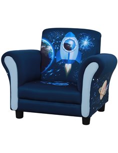 HOMCOM Child Armchair Kids Mini Sofa Chair with Armrest, 59.5 x 43 x 46.5cm, Blue