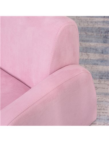 HOMCOM 2 In 1 Kids Armchair Sofa Bed Fold Out Padded Wood Frame Bedroom, Pink