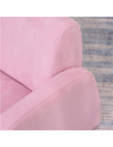 HOMCOM 2 In 1 Kids Armchair Sofa Bed Fold Out Padded Wood Frame Bedroom, Pink - pic 27831 | FastDaddyshop