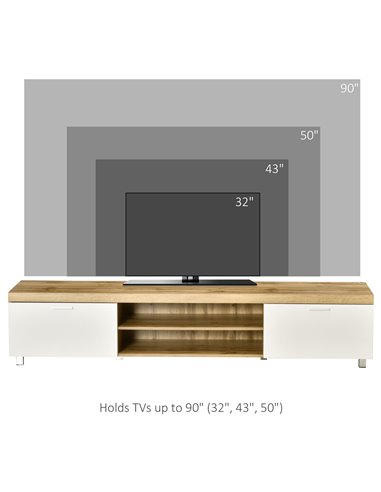 HOMCOM Modern TV Unit, TV Cabinet for TVs up to 90 Inches,  Entertainment Center with Drawer Shelf for Living Room, Bedroom, Oak